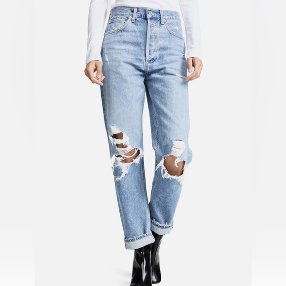 Agolde major distress 90’s denim - Picture 1 of 16